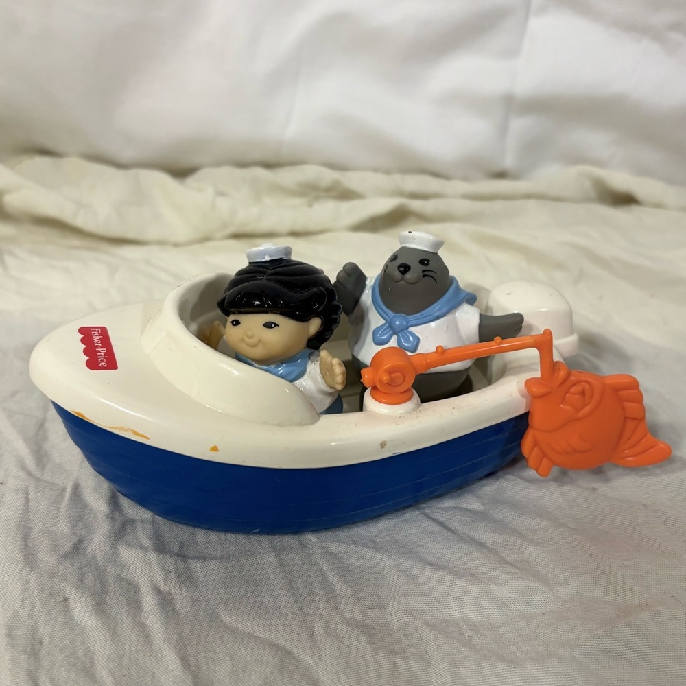 Fisher Price Little People Petmobile Speed Boat Playset (COMPLETE SET)